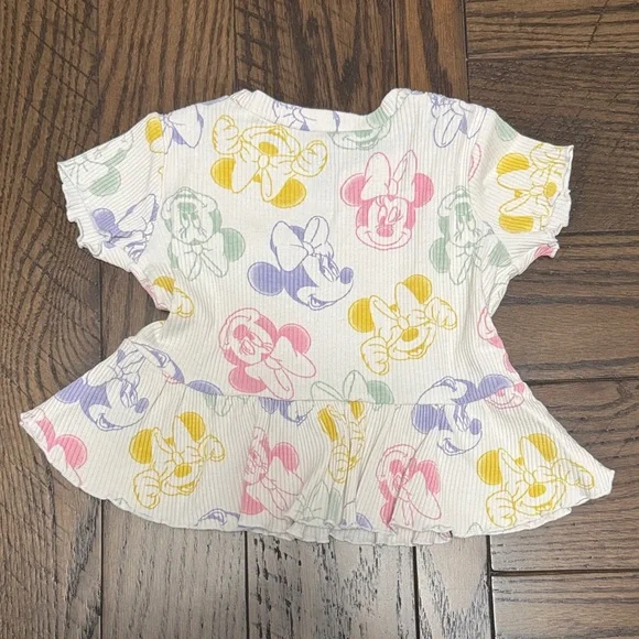 🐭🏰 Disney Baby White Set with Pastel Minnie Mouse Print 🏰🐭 - Picture 7 of 7